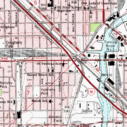 Topographic Map of Saint Patricks School, IL