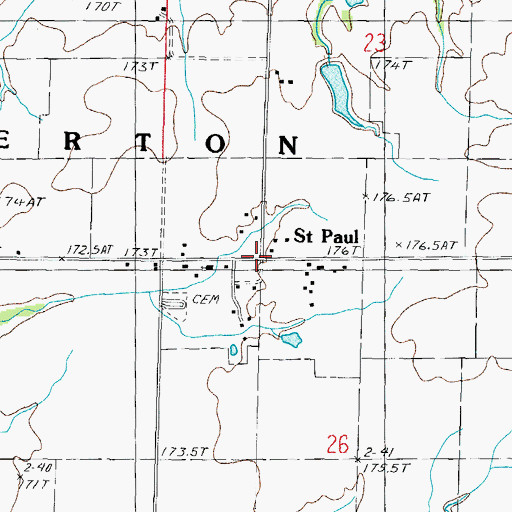 Topographic Map of Saint Paul, IL