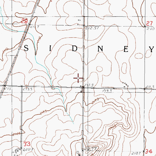 Topographic Map of Saint Paul Church, IL