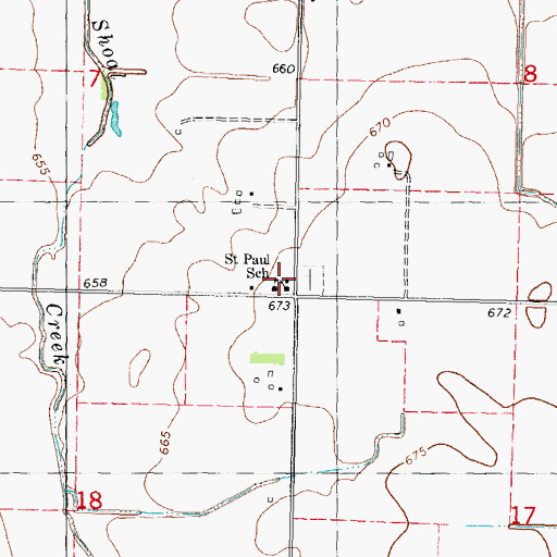 Topographic Map of Saint Paul School, IL