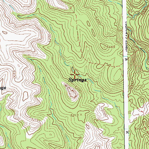 Topographic Map of Dry Spring, AZ