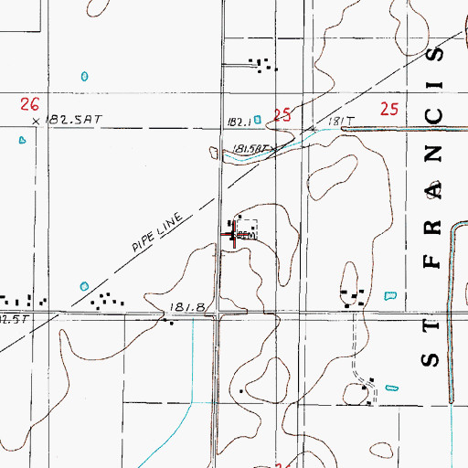Topographic Map of Saint Pauls Church, IL