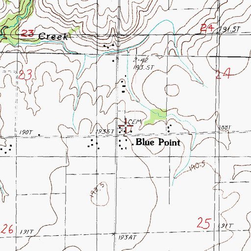 Topographic Map of Saint Pauls Church, IL