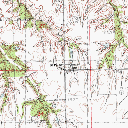 Topographic Map of Saint Paul's Lutheran Church, IL