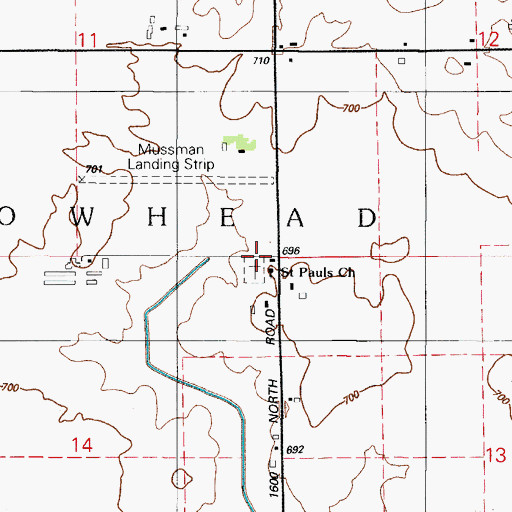 Topographic Map of Saint Pauls Lutheran Church, IL