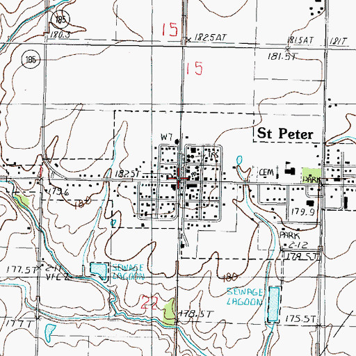 Topographic Map of Saint Peter, IL