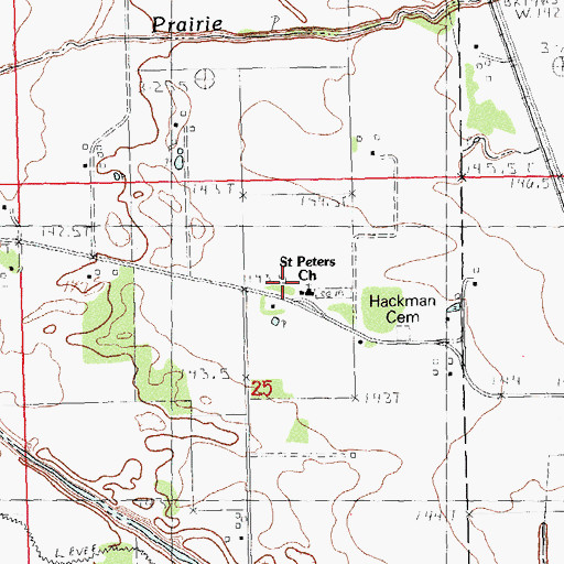 Topographic Map of Saint Peters Church, IL