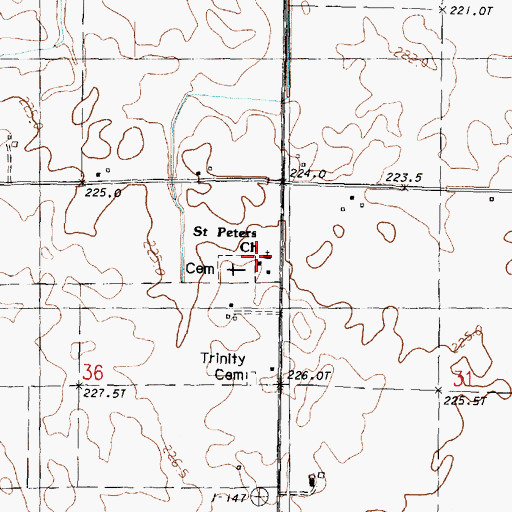 Topographic Map of Saint Peter Lutheran Church, IL
