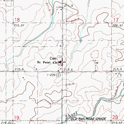 Topographic Map of Saint Petri Lutheran Church, IL