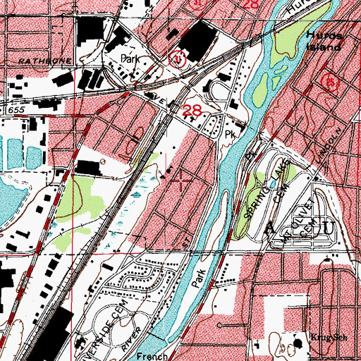 Topographic Map of Saint Peters School, IL