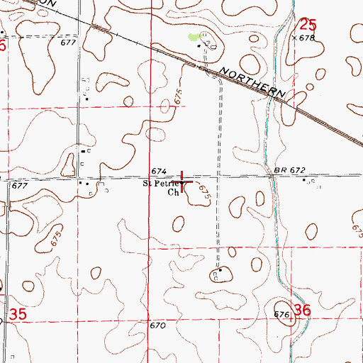 Topographic Map of Saint Petrie Church, IL