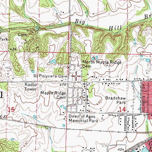 Topographic Map of Saint Polycarp Cemetery, IL