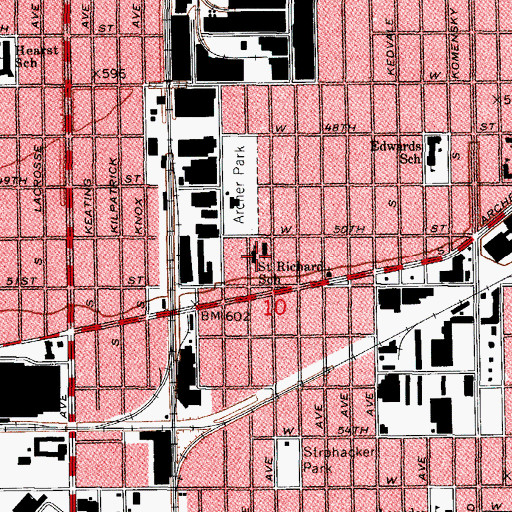 Topographic Map of Saint Richard School, IL