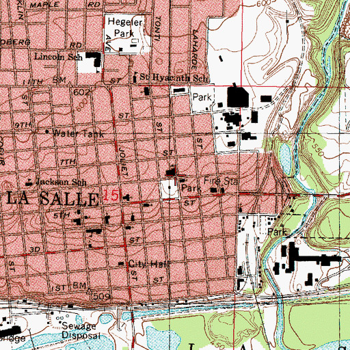 Topographic Map of Saint Roch School, IL