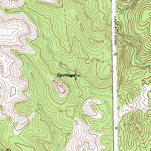 Topographic Map of Line Spring, AZ