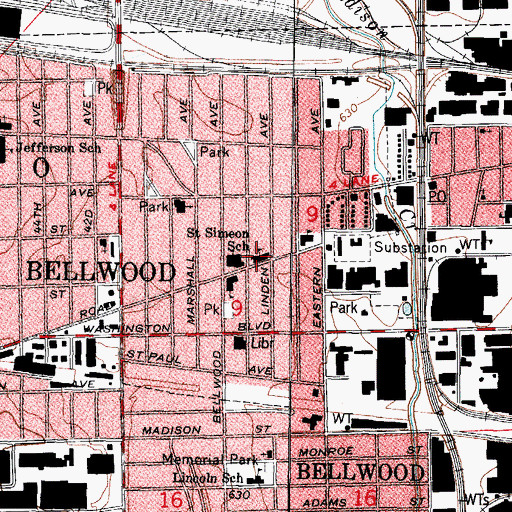 Topographic Map of Saint Simeon School, IL