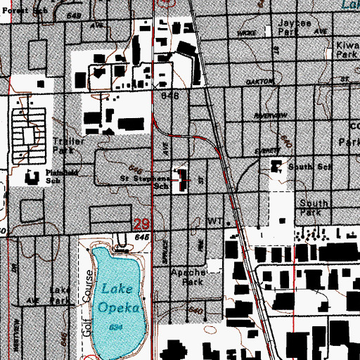 Topographic Map of Saint Stephens School, IL