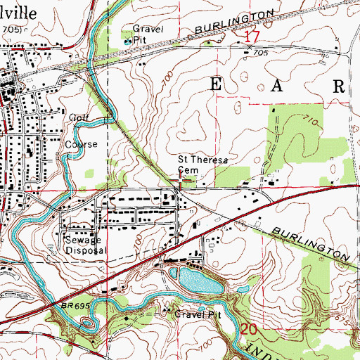 Topographic Map of Saint Theresa Cemetery, IL
