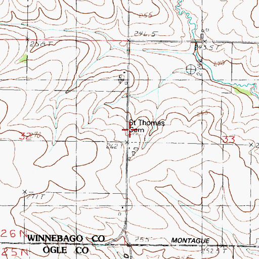 Topographic Map of Saint Thomas Church, IL