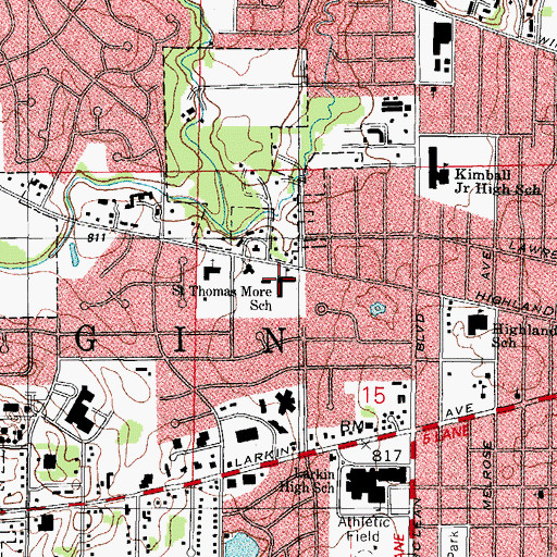 Topographic Map of Saint Thomas More School, IL