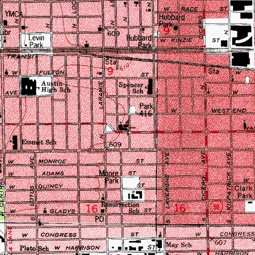 Topographic Map of Saint Thomas School, IL