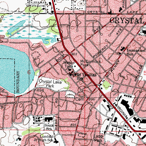 Topographic Map of Saint Thomas School, IL