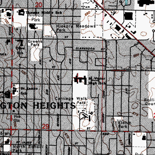 Topographic Map of Saint Viator High School, IL