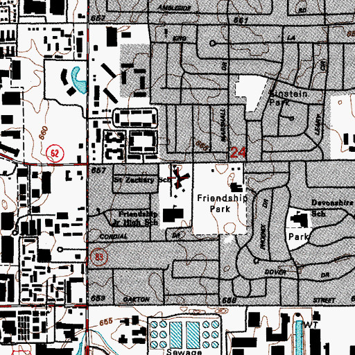 Topographic Map of Saint Zachary Elementary School, IL