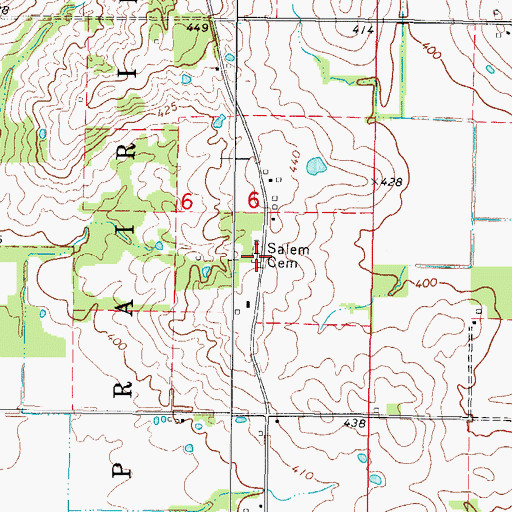 Topographic Map of Salem Cemetery, IL