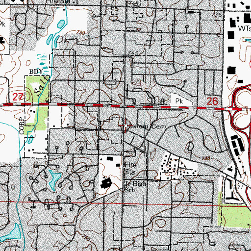 Topographic Map of Salem Cemetery, IL