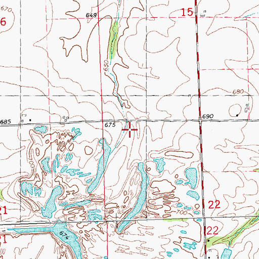 Topographic Map of Salem Center School (historical), IL