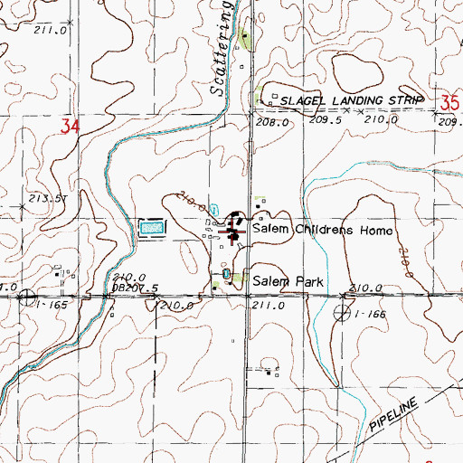 Topographic Map of Salem Childrens Home, IL