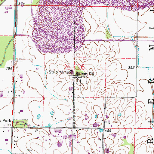 Topographic Map of Salem Church, IL