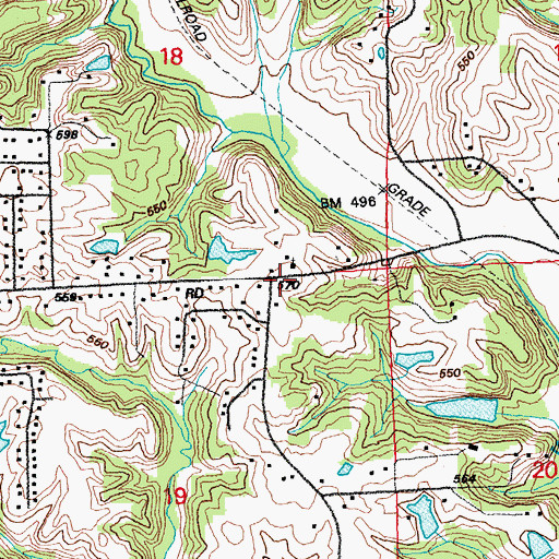 Topographic Map of Salem Church, IL