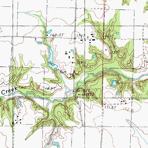 Topographic Map of Salem Church, IL