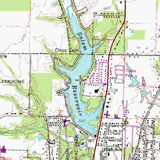 Topographic Map of Salem Reservoir, IL