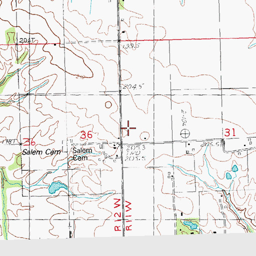 Topographic Map of Salem School (historical), IL