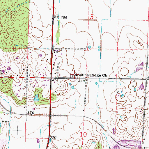 Topographic Map of Saline Ridge Church, IL