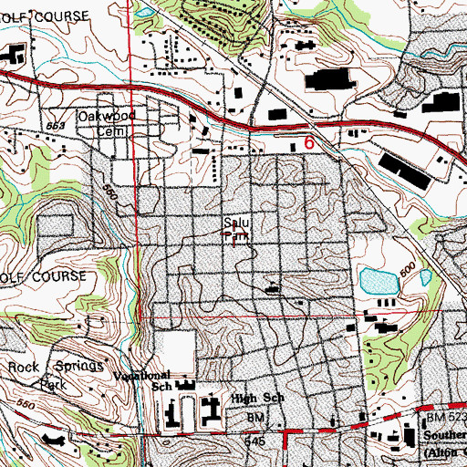 Topographic Map of Salu Park, IL