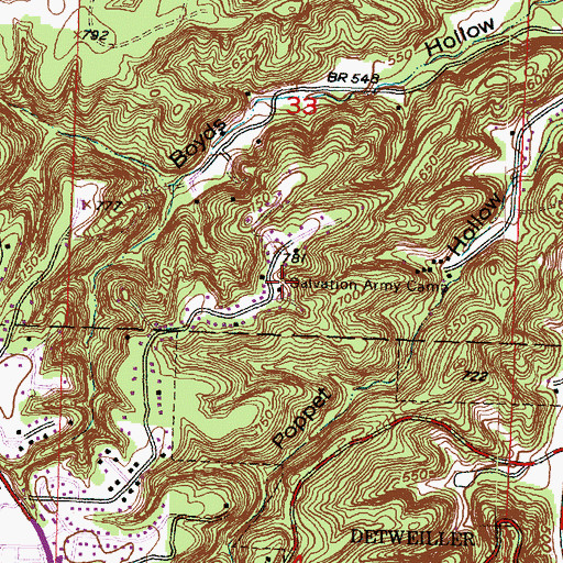 Topographic Map of Salvation Army Camp, IL