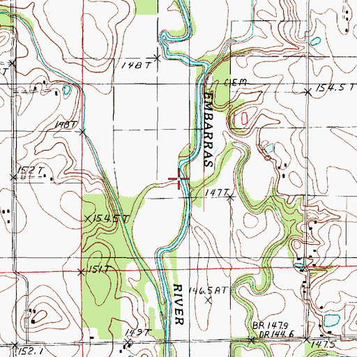 Topographic Map of Sam Branch, IL