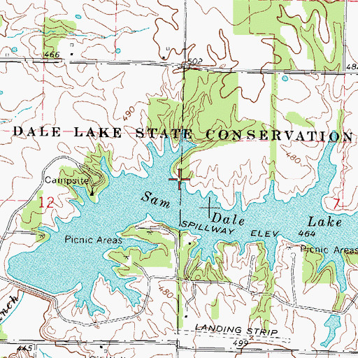 Topographic Map of Sam Dale Lake State Conservation Area, IL