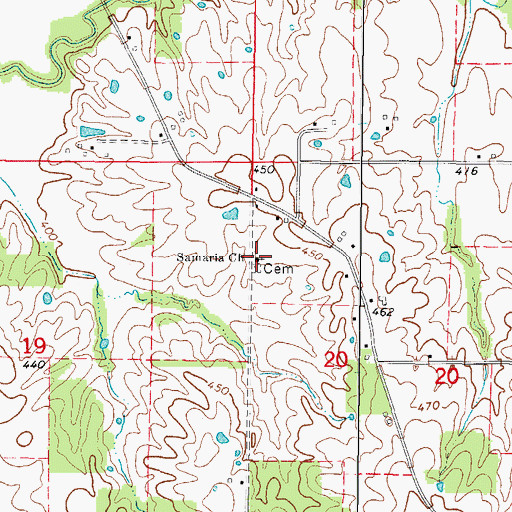 Topographic Map of Samaria Missionary Baptist Church, IL