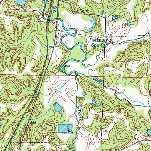 Topographic Map of Sammons Creek, IL