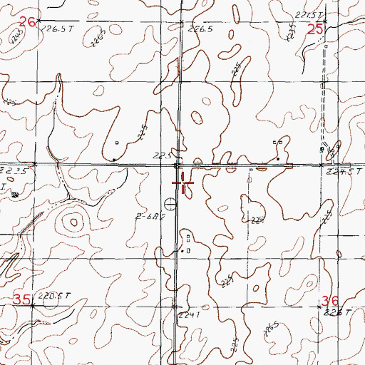 Topographic Map of Sampson School (historical), IL