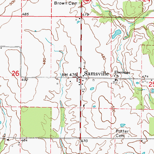 Topographic Map of Samsville, IL