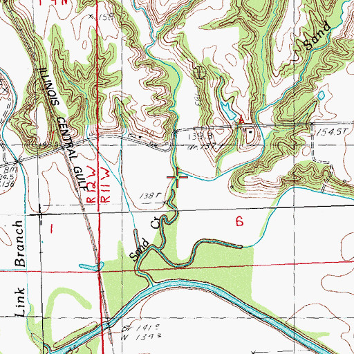 Topographic Map of Sand Branch, IL