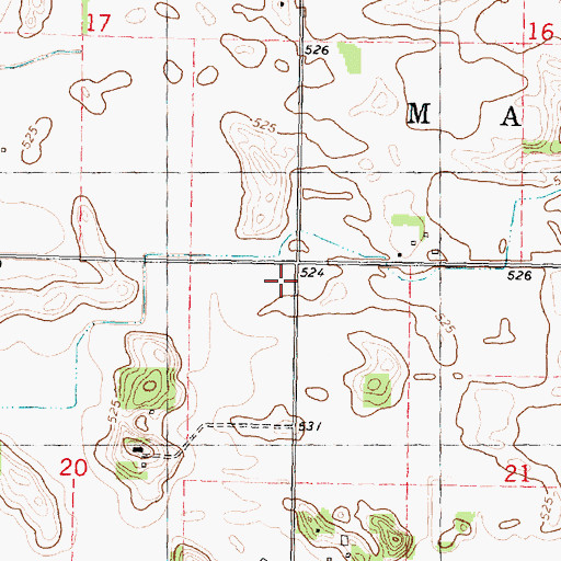 Topographic Map of Sand Burr School (historical), IL