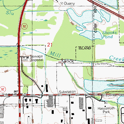 Topographic Map of Sand Creek, IL