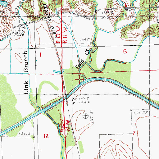 Topographic Map of Sand Creek, IL